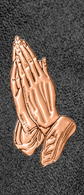 Copper Praying Hands Shimmer Black